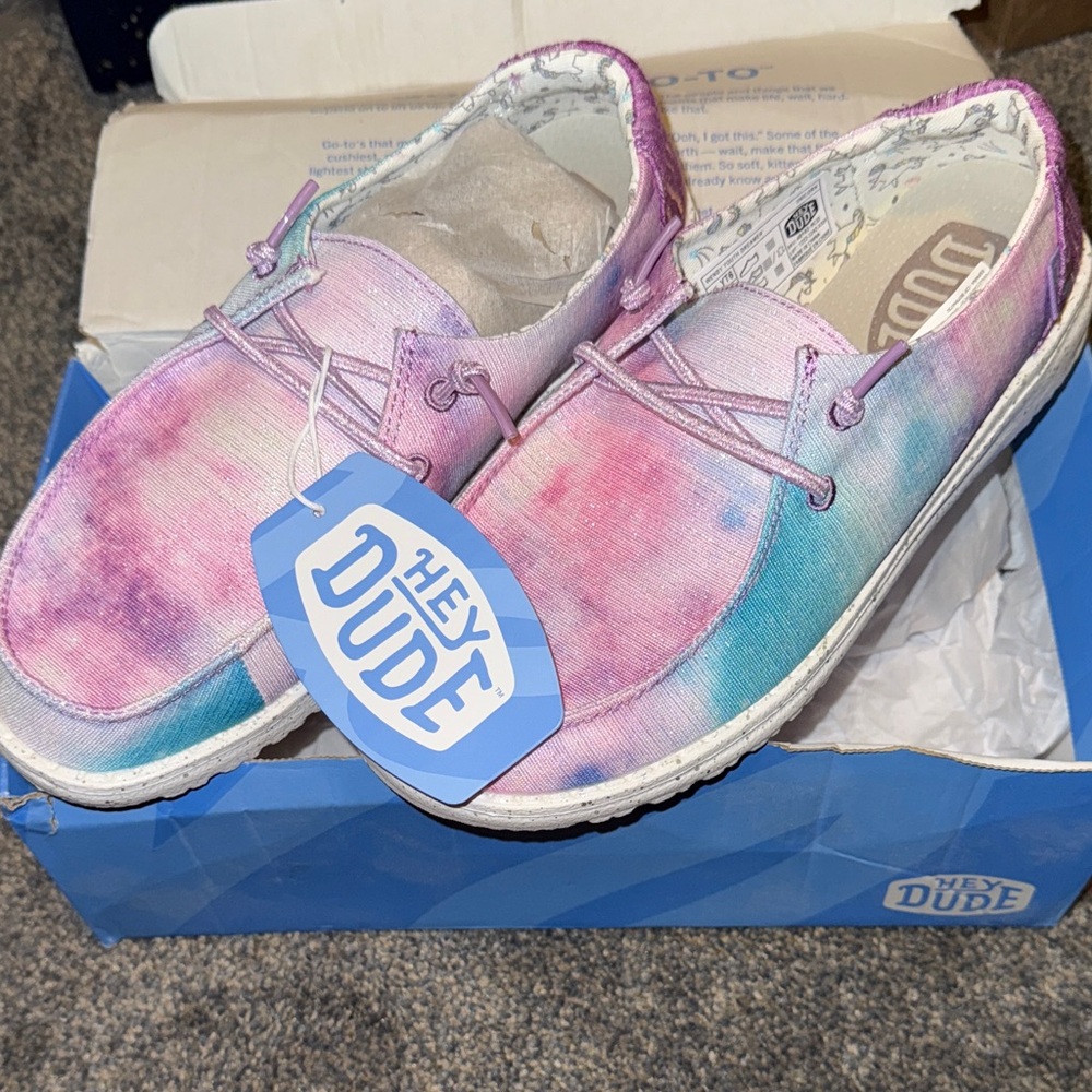 Hey Dude Kids Pastel Tie-Dye Moccasins